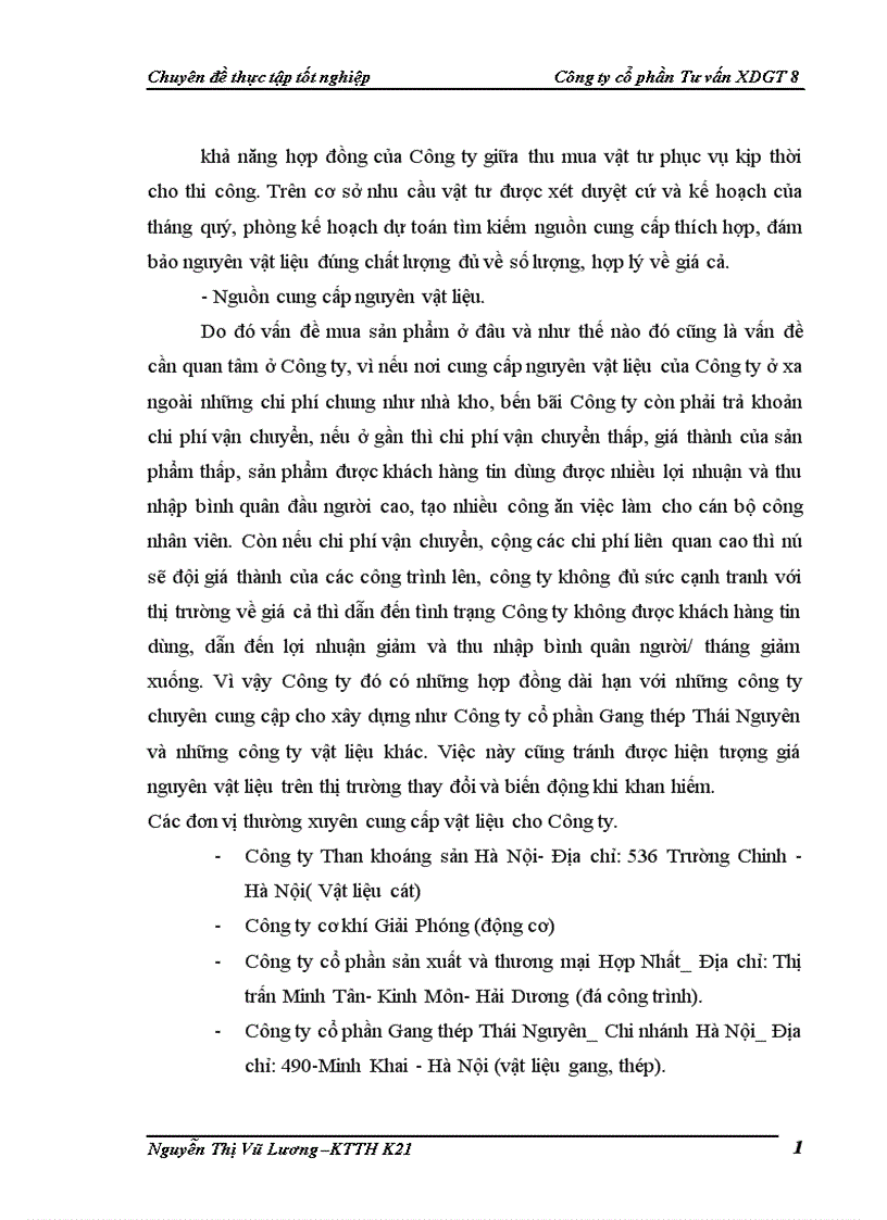 image for page Hoàn thiện kế toán nguyên vật liệu tại Công ty cổ phần Tư vấn xây dựng giao thông 8 1