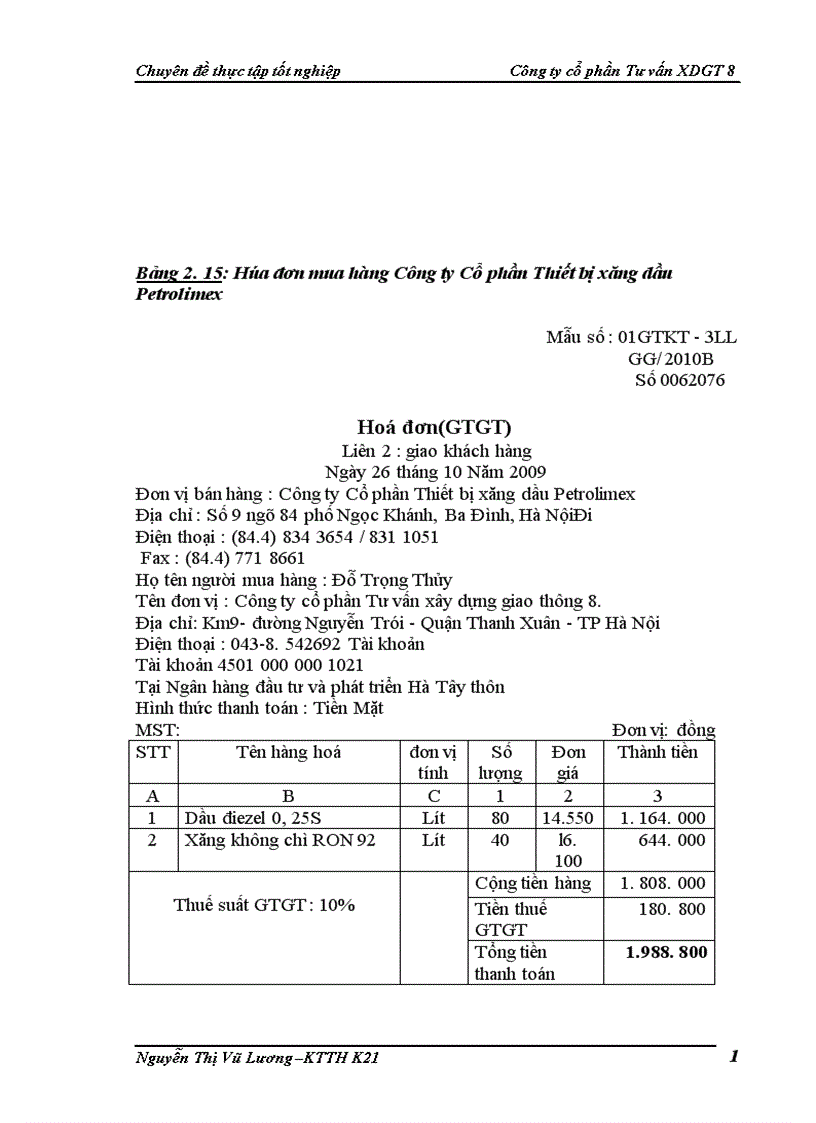 image for page Hoàn thiện kế toán nguyên vật liệu tại Công ty cổ phần Tư vấn xây dựng giao thông 8 1