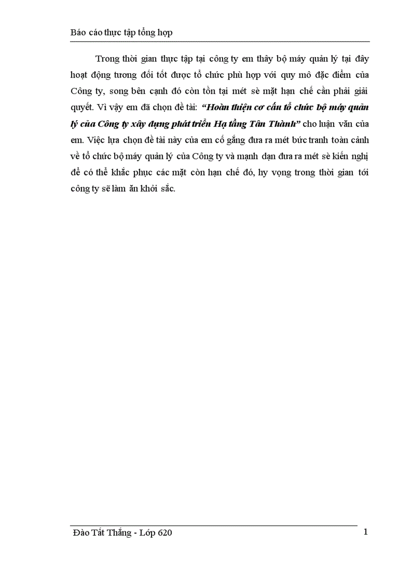image for page Hoàn thiện cơ cấu tổ chức bộ máy quản lý của Công ty xây dựng phát triển Hạ tầng Tân Thành 1