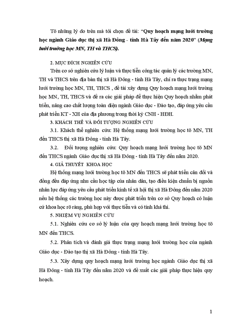 image for page Quy hoạch mạng lưới trường học ngành Giáo dục thị xã Hà Đông tỉnh Hà Tây đến năm 2020 1