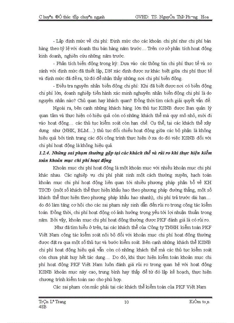 image for page Quy trình kiểm toán khoản mục chi phí hoạt động trong kiểm toán Báo cáo tài chính do Công ty TNHH kiểm toán PKF Việt Nam thực hiện 1
