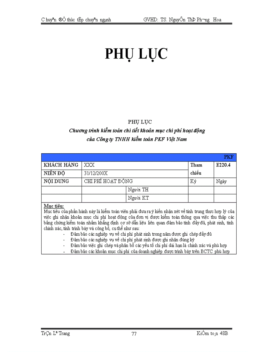 image for page Quy trình kiểm toán khoản mục chi phí hoạt động trong kiểm toán Báo cáo tài chính do Công ty TNHH kiểm toán PKF Việt Nam thực hiện 1