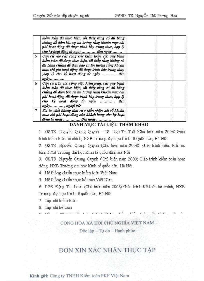 image for page Quy trình kiểm toán khoản mục chi phí hoạt động trong kiểm toán Báo cáo tài chính do Công ty TNHH kiểm toán PKF Việt Nam thực hiện 1