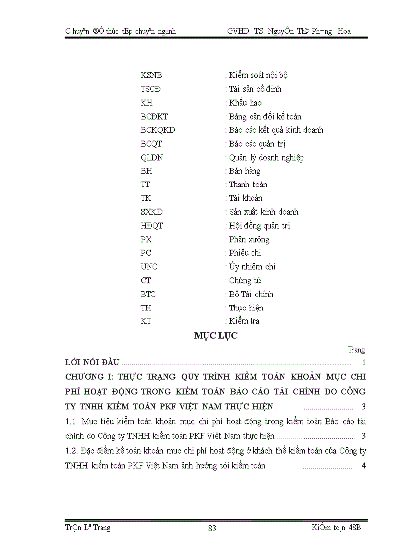 image for page Quy trình kiểm toán khoản mục chi phí hoạt động trong kiểm toán Báo cáo tài chính do Công ty TNHH kiểm toán PKF Việt Nam thực hiện 1