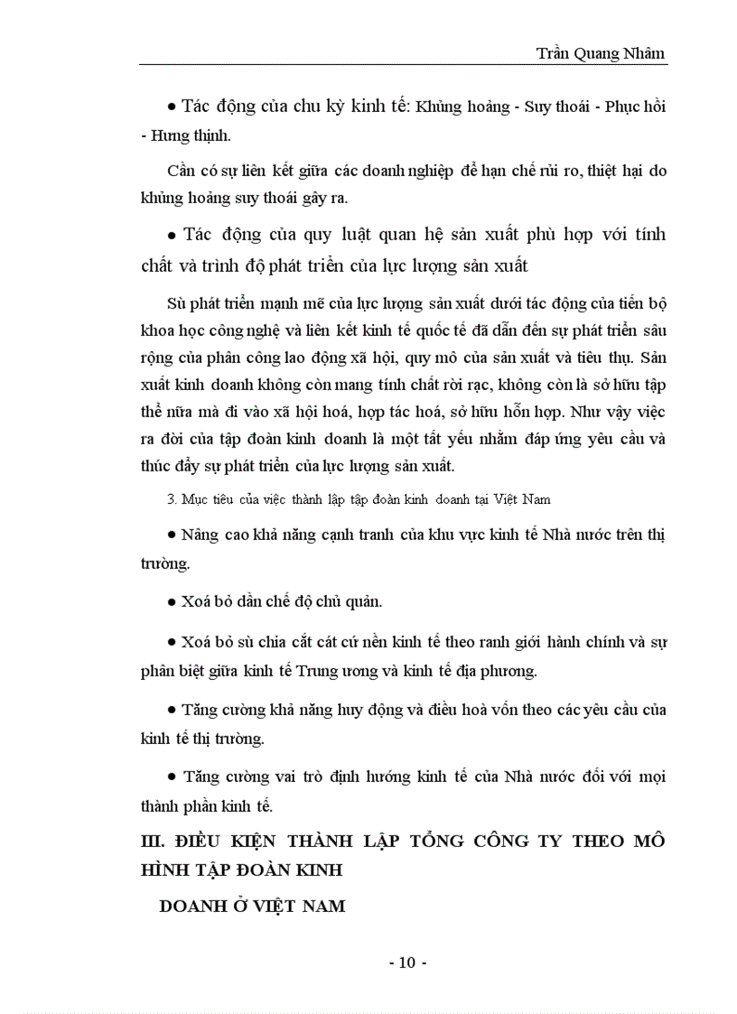 image for page Thực trạng và giải pháp của quá trình thành lập và tổ chức hoạt động của Tổng Công ty theo mô hình tập đoàn kinh doanh 1