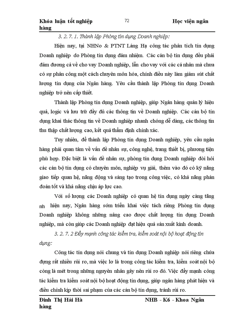 image for page Giải pháp hoàn thiện công tác phân tích tín dụng Doanh nghiệp tại NHNo PTNT chi nhánh Láng Hạ