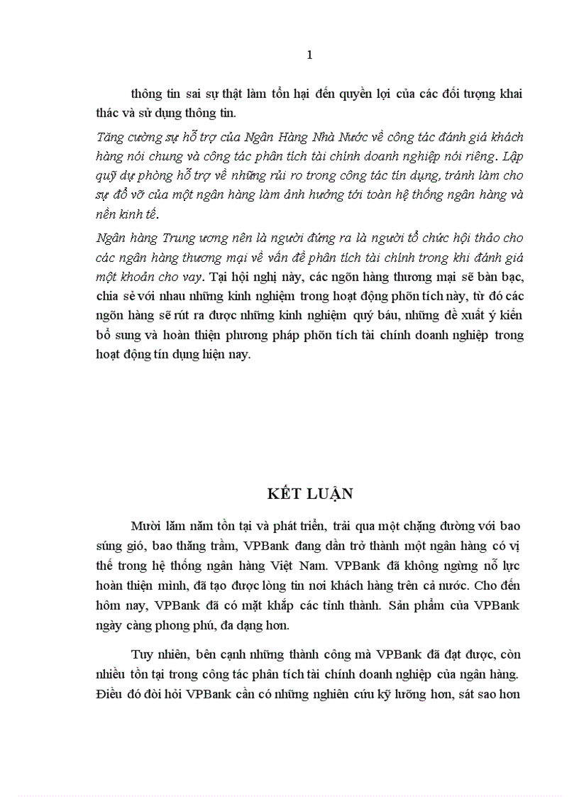 image for page Giải pháp nâng cao hiệu quả phân tích tài chính doanh nghiệp trong hoạt động tín dụng tại ngân hàng VPBank chi nhánh Đông Đô