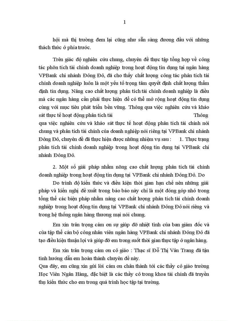 image for page Giải pháp nâng cao hiệu quả phân tích tài chính doanh nghiệp trong hoạt động tín dụng tại ngân hàng VPBank chi nhánh Đông Đô