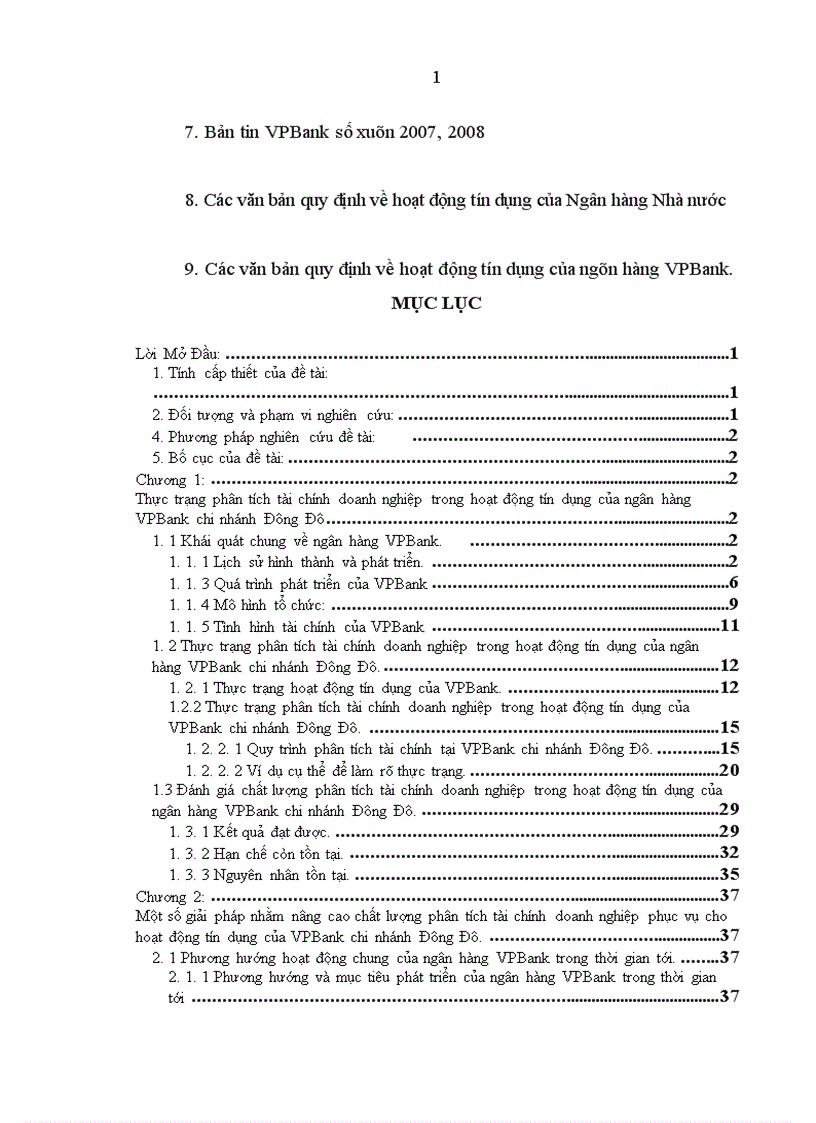 image for page Giải pháp nâng cao hiệu quả phân tích tài chính doanh nghiệp trong hoạt động tín dụng tại ngân hàng VPBank chi nhánh Đông Đô