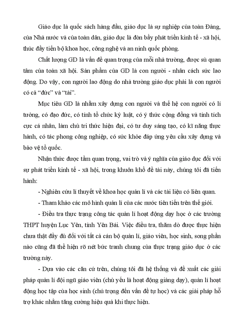 image for page Các giải pháp quản lí hoạt động dạy học nhằm nâng cao chất lượng giáo dục các trường trung học phổ thông vùng khó khăn ở huyện Lục Yên tỉnh Yên Bái 1