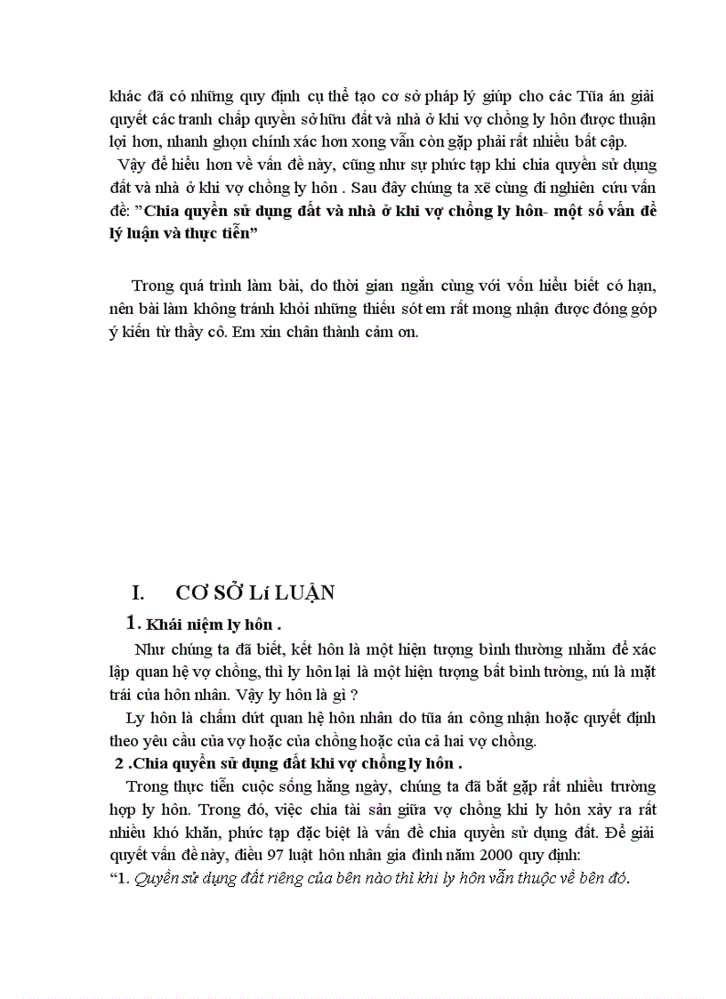 image for page Chia quyền sử dụng đất và nhà ở khi vợ chồng ly hôn một số vấn đề lý luận và thực tiễn