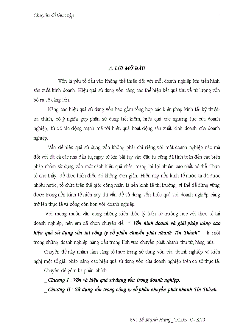image for page Vốn kinh doanh và giải pháp nâng cao hiệu quả sử dụng vốn tại công ty cổ phần chuyển phát nhanh Tín Thành