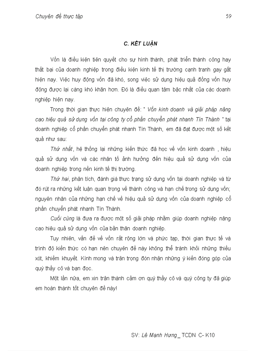 image for page Vốn kinh doanh và giải pháp nâng cao hiệu quả sử dụng vốn tại công ty cổ phần chuyển phát nhanh Tín Thành
