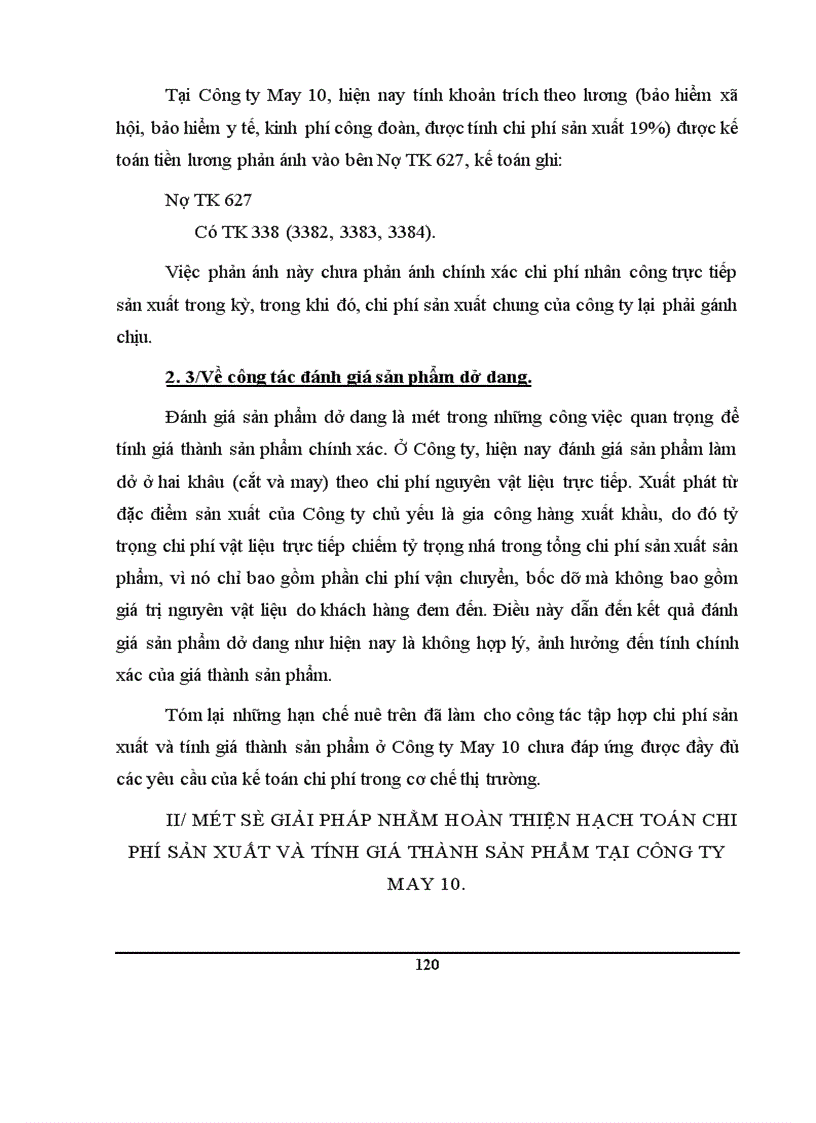 image for page Hoàn thiện hạch toán chi phí sản xuất và tính giá thành sản phẩm tại Công ty May 10 1