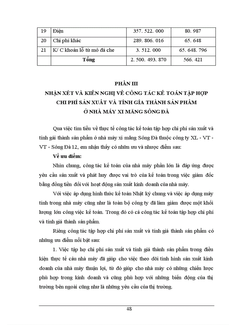 image for page Tình hình thực tế về công tác kế toán tập hợp chi phí sản xuất và tình giá thành sản phẩm ở Nhà máy xi măng Sông Đà thuộc công ty xây lắp vật tư vận tải Sông Đà 1