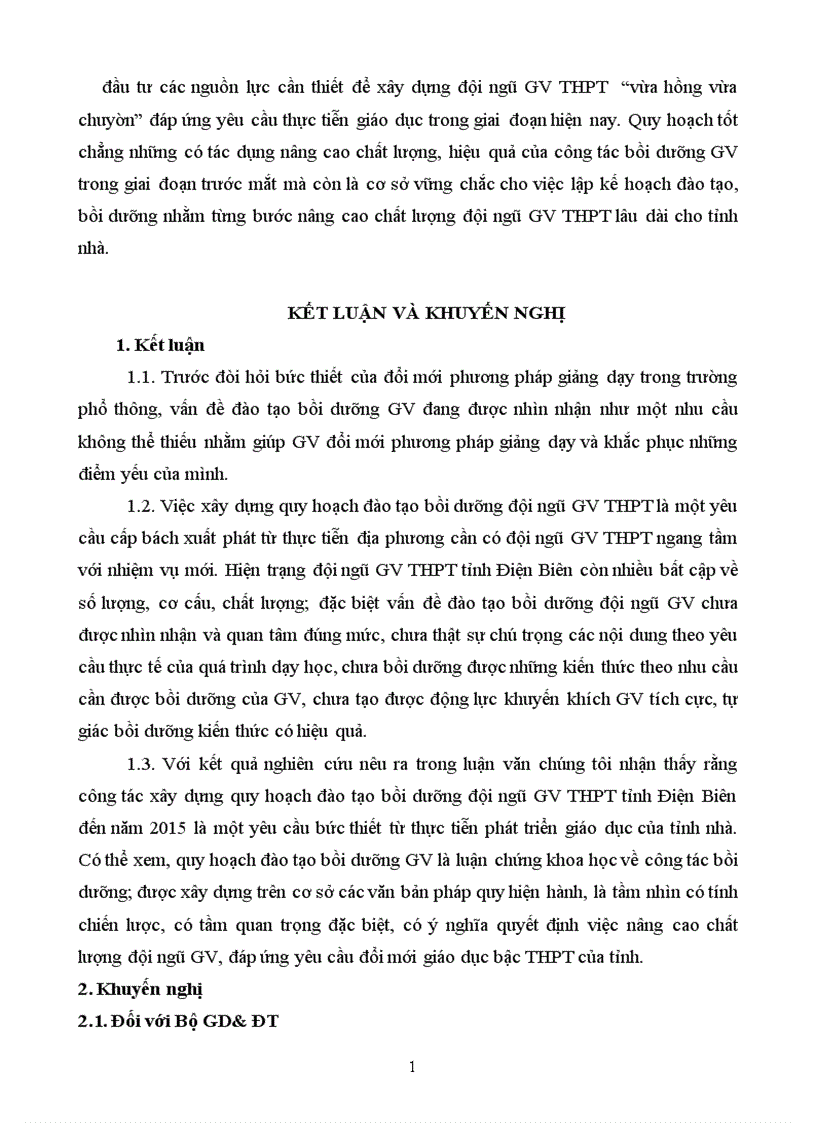 image for page Quy hoạch đào tạo bồi dưỡng đội ngũ giáo viên Trung học Phổ thông tỉnh Điện Biên đến năm 2015 1