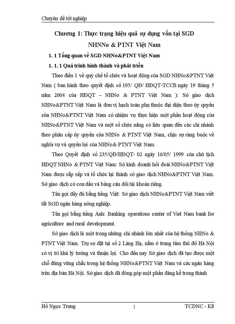 image for page Một số giải pháp nhằm nâng cao hiệu quả sử dụng vốn tại Sở giao dịch Ngân hàng nông nghiệp và phát triển nông thôn Việt Nam