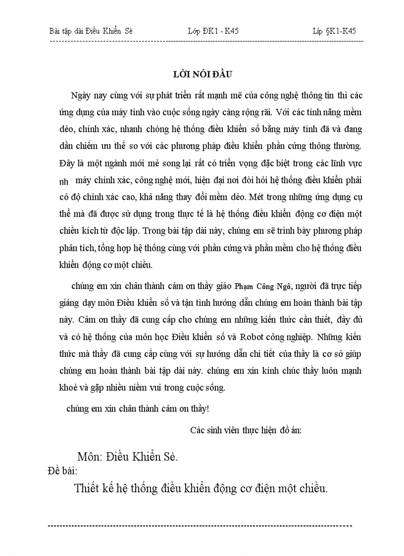 image for page Thiết kế hệ thống điều khiển động cơ điện một chiều
