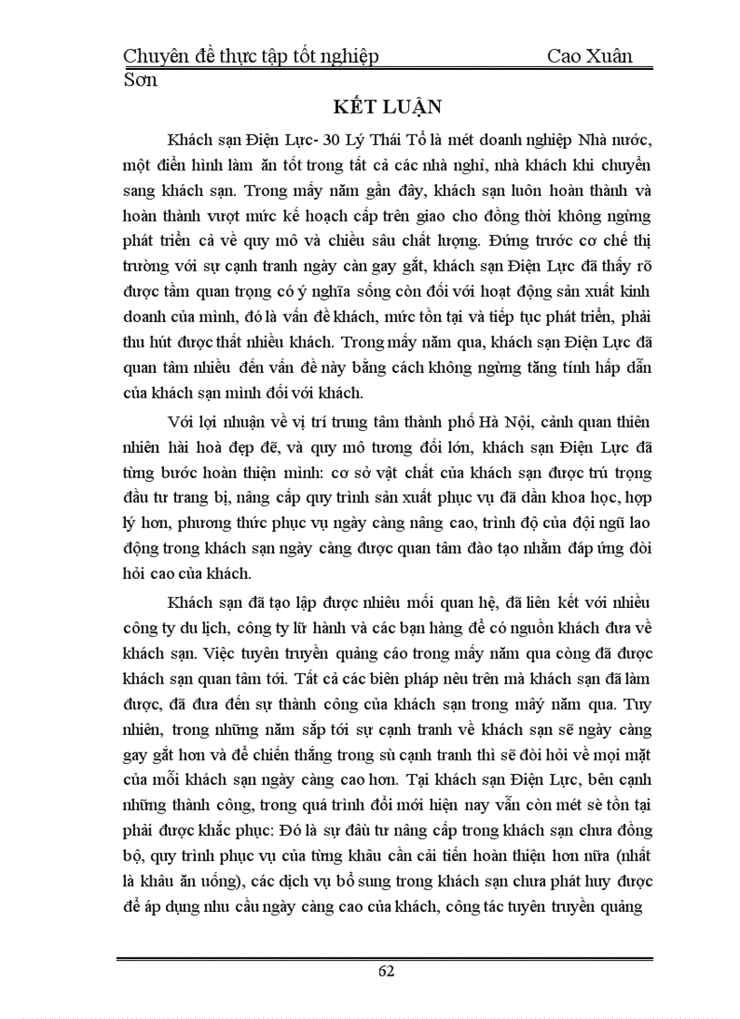 image for page Khách hàng và các biện pháp thu hút khách hàng ở khách sạn Điện Lực 1