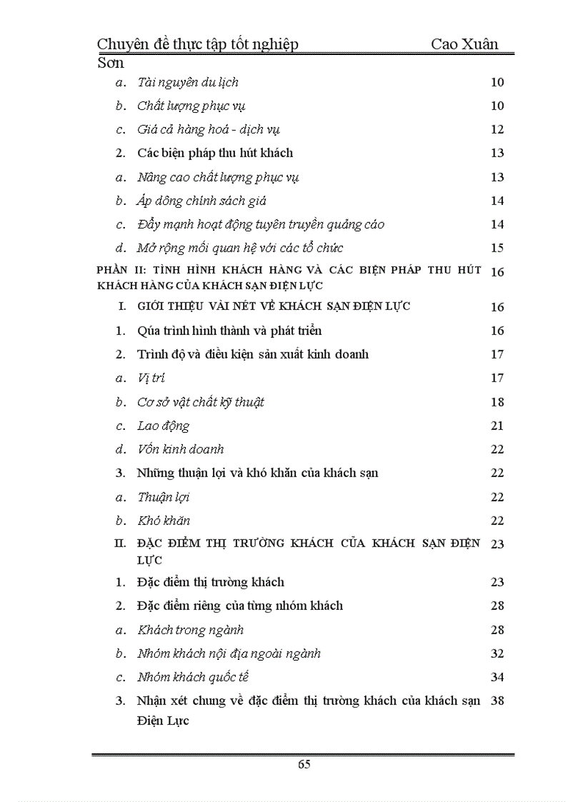 image for page Khách hàng và các biện pháp thu hút khách hàng ở khách sạn Điện Lực 1