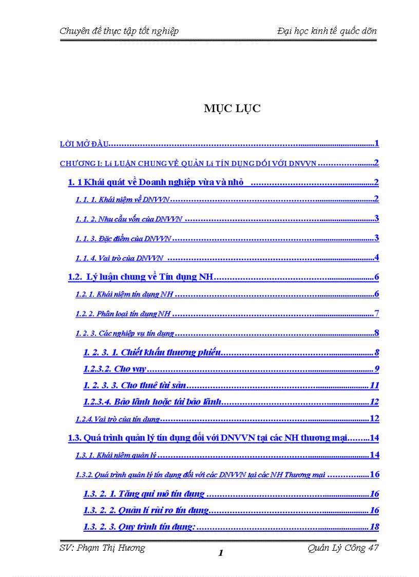 image for page Quản lý hoạt động tín dụng đối với DNVVN tại NHĐT PT Việt Nam chi nhánh Quang Trung 1