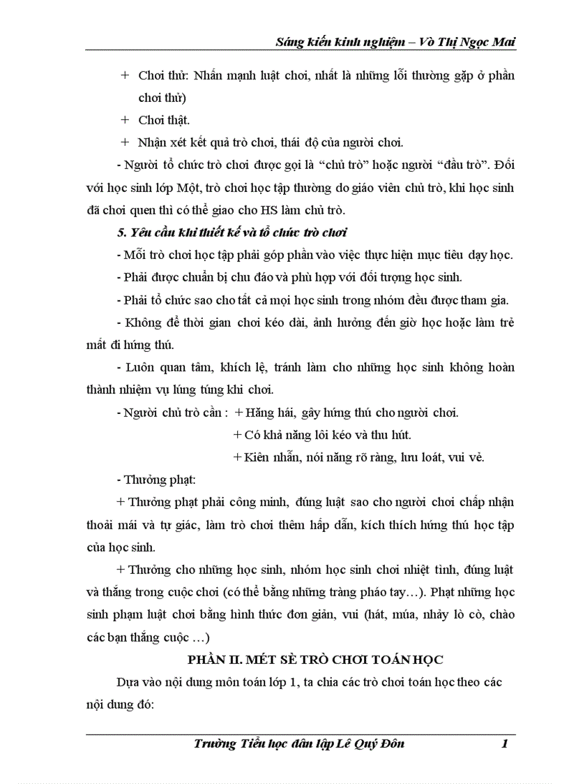 image for page Thiết kế hệ thống trò chơi Toán học nhằm phát huy tính tích cực cho học sinh lớp Một