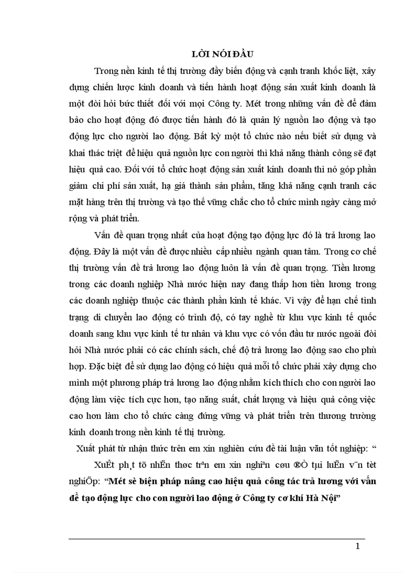 image for page Một số biện pháp nâng cao hiệu quả công tác trả lương với vấn đề tạo động lực cho con người lao động ở Công ty cơ khí Hà Nội 1