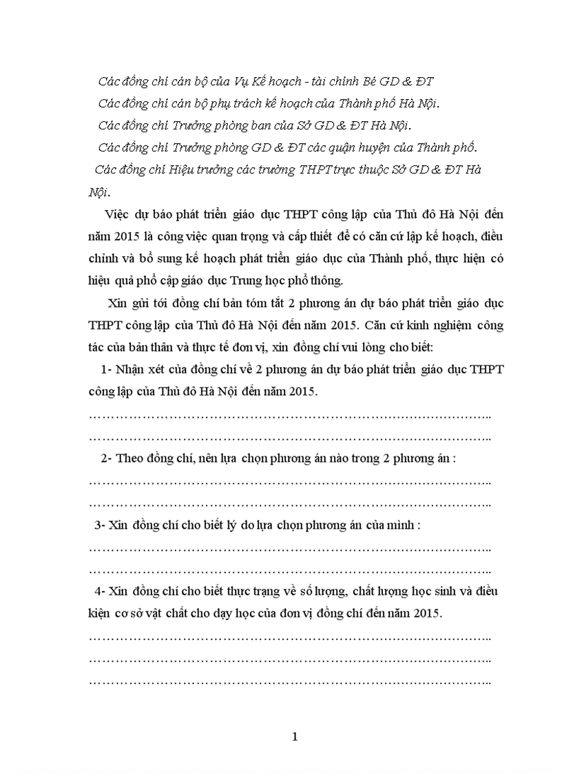 image for page Dự báo phát triển giáo dục THPT của Thủ đô Hà Nội đến năm 2015 1