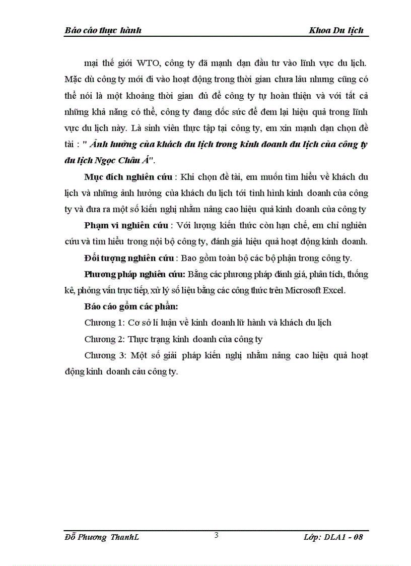 image for page Ảnh hưởng của khách du lịch trong kinh doanh du lịch của công ty du lịch Ngọc Châu Á