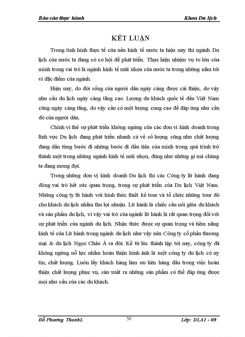 image for page Ảnh hưởng của khách du lịch trong kinh doanh du lịch của công ty du lịch Ngọc Châu Á