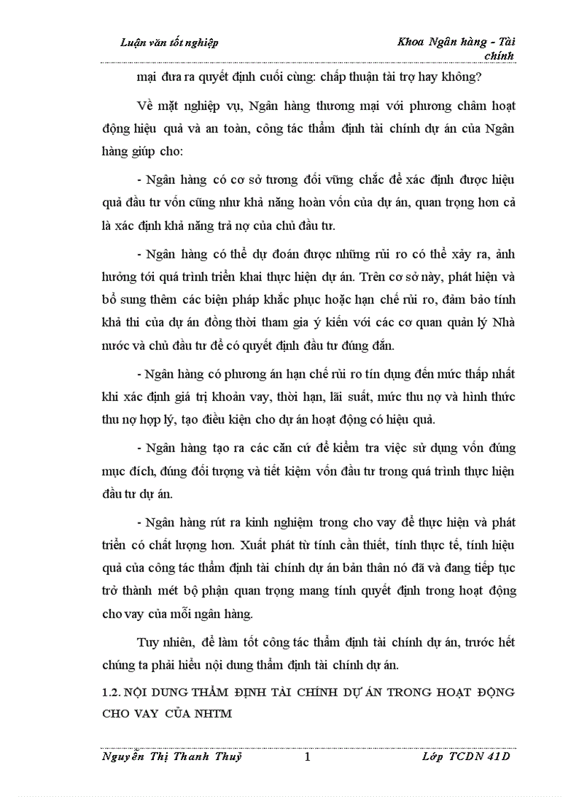 image for page Nâng cao chất lượng thẩm định tài chính dự án trong hoạt động cho vay tại Ngân Hàng Ngoại Thương Việt Nam