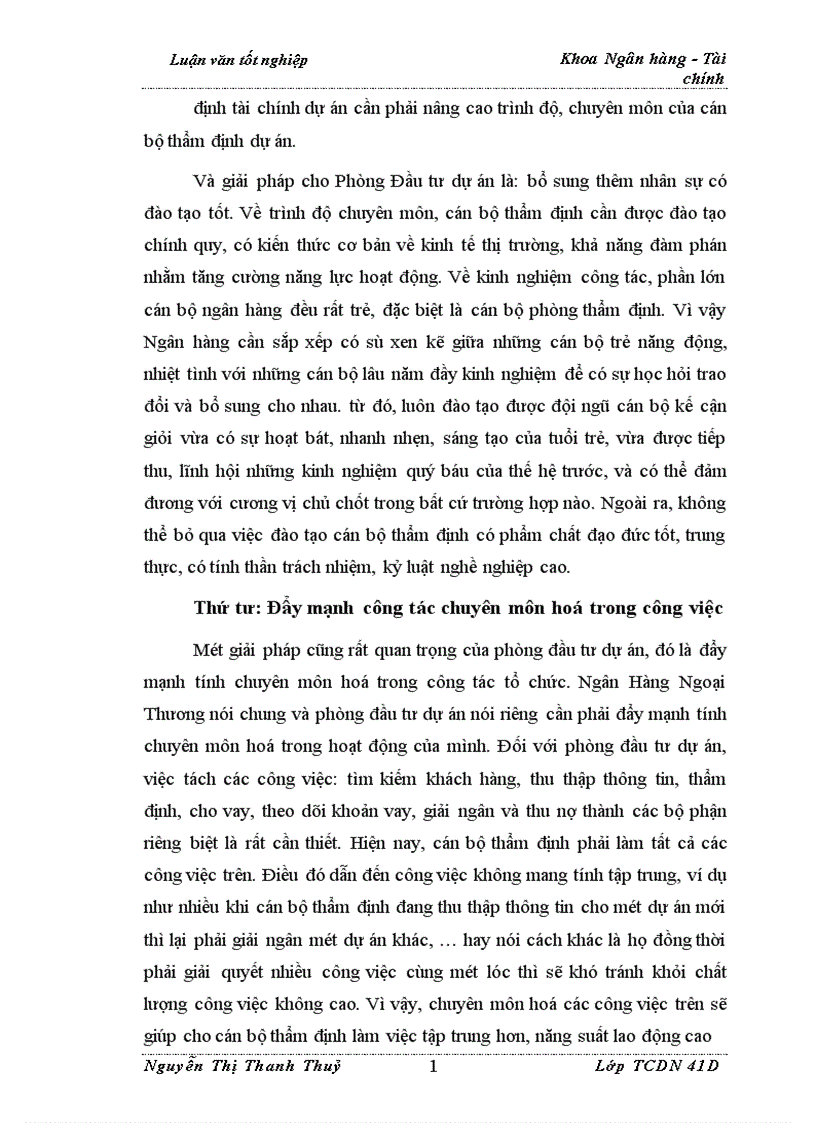 image for page Nâng cao chất lượng thẩm định tài chính dự án trong hoạt động cho vay tại Ngân Hàng Ngoại Thương Việt Nam