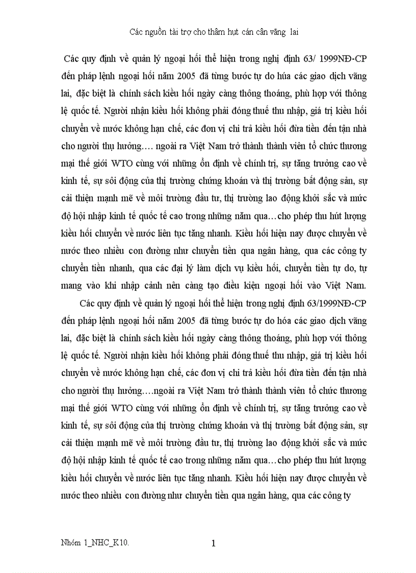 image for page Các nguồn tài trợ thâm hụt cán cân vãng lai 1