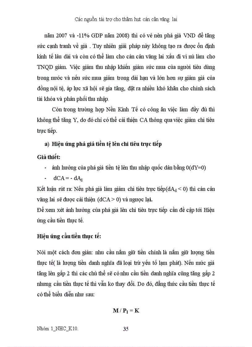 image for page Các nguồn tài trợ thâm hụt cán cân vãng lai 1