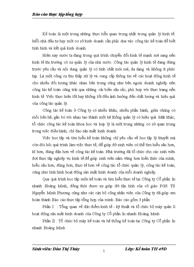 image for page Tổ chức bộ máy kế toán và hệ thống kế toán tại Công ty Cổ phần In nhanh Hoàng Minh