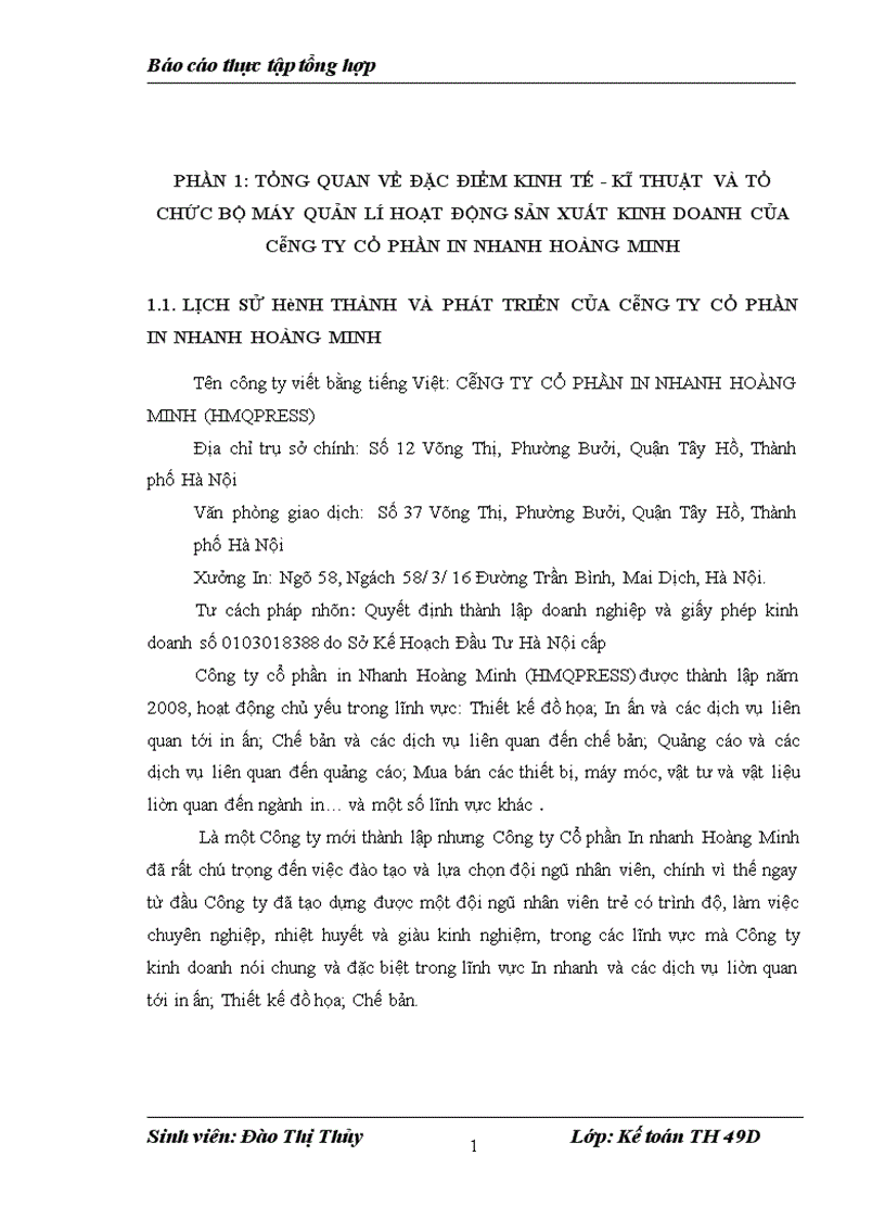 image for page Tổ chức bộ máy kế toán và hệ thống kế toán tại Công ty Cổ phần In nhanh Hoàng Minh