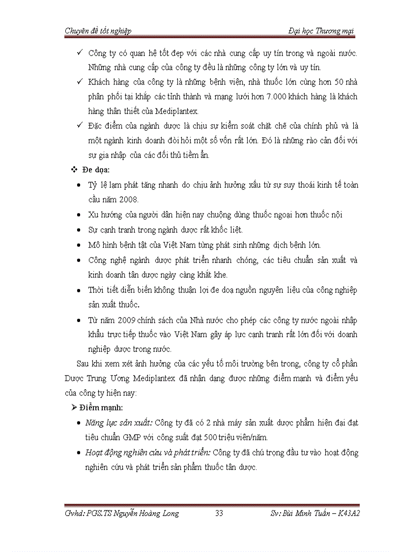 image for page Phân tích TOWS chiến lược thâm nhập thị trường Việt Nam mặt hàng tân dược của công ty cổ phần Dược Trung Ương Mediplantex