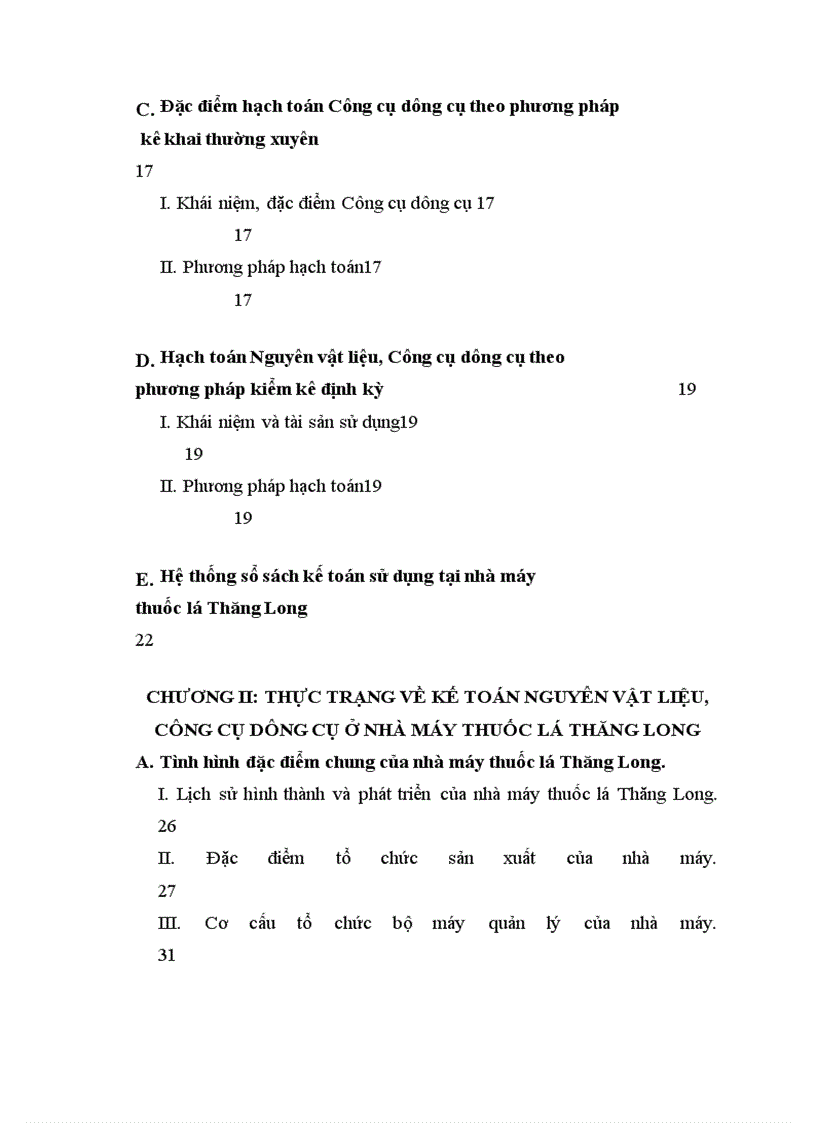 image for page Công tác kế toán Nguyên vật liệu Công cụ dụng cụ tại nhà máy thuốc lá Thăng Long