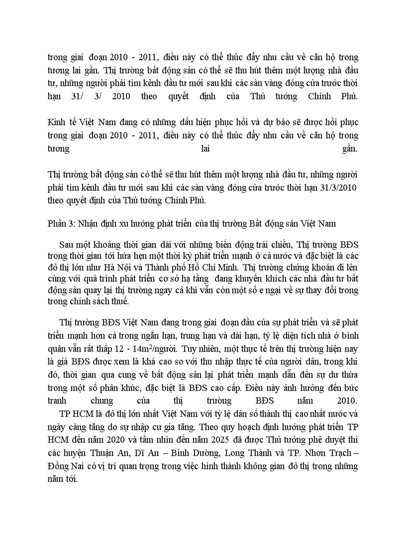 image for page Phân tích đánh giá và nhận định xu hướng phát triển của Thị trường Bất động sản Việt Nam