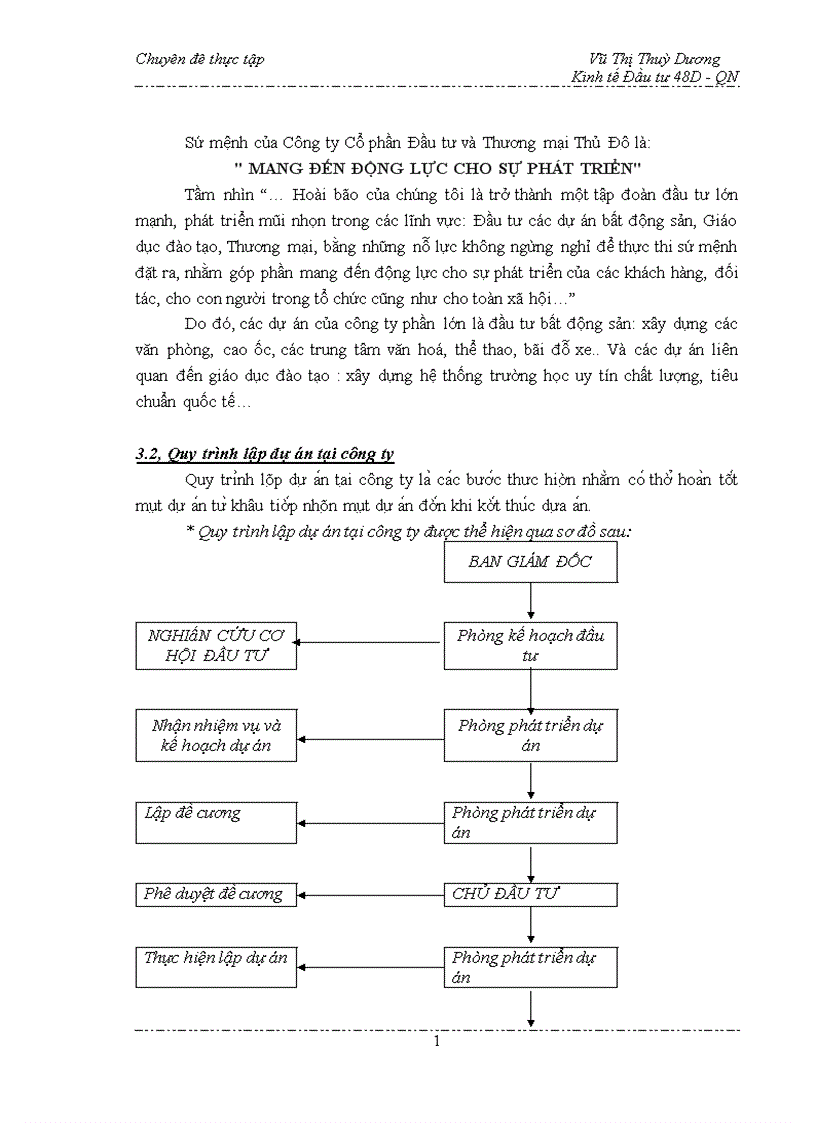 image for page Công tác lập dự án tại công ty Cổ phần đầu tư và Thương mại thủ đô