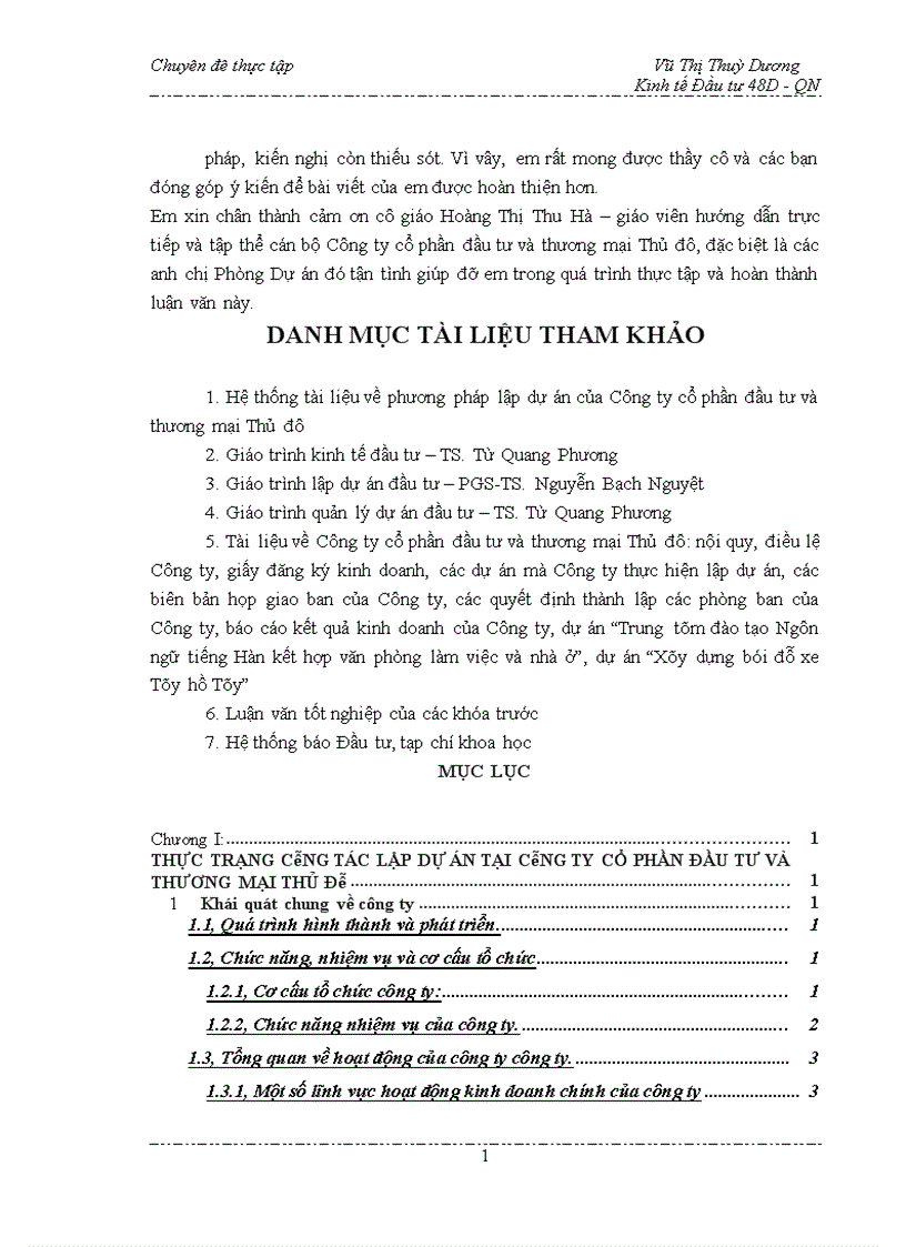 image for page Công tác lập dự án tại công ty Cổ phần đầu tư và Thương mại thủ đô