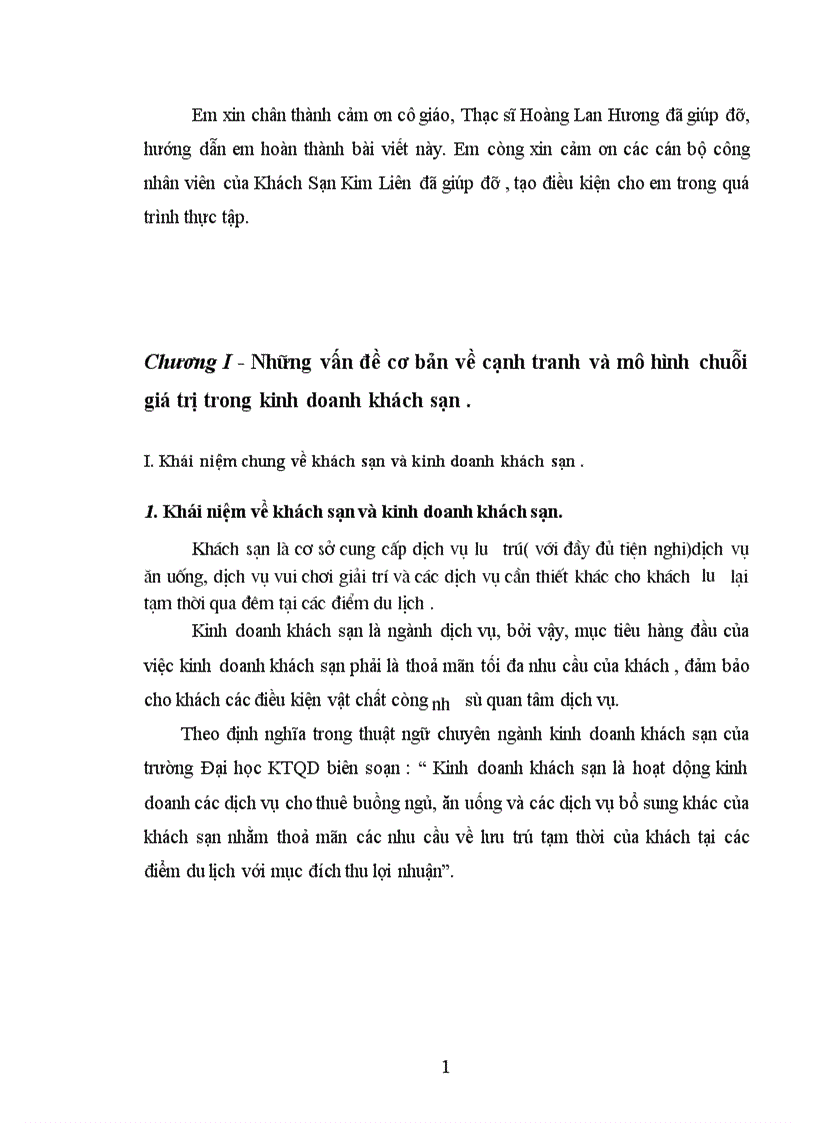 image for page Vận dụng mô hình chuỗi giá trị để phân tích khả năng cạnh tranh của khách sạn Kim Liên
