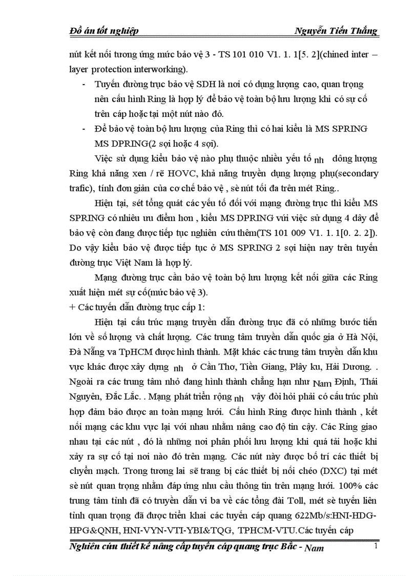 image for page Nghiên cứu thiết kế nâng cấp tuyến cáp quang trục Bắc Nam