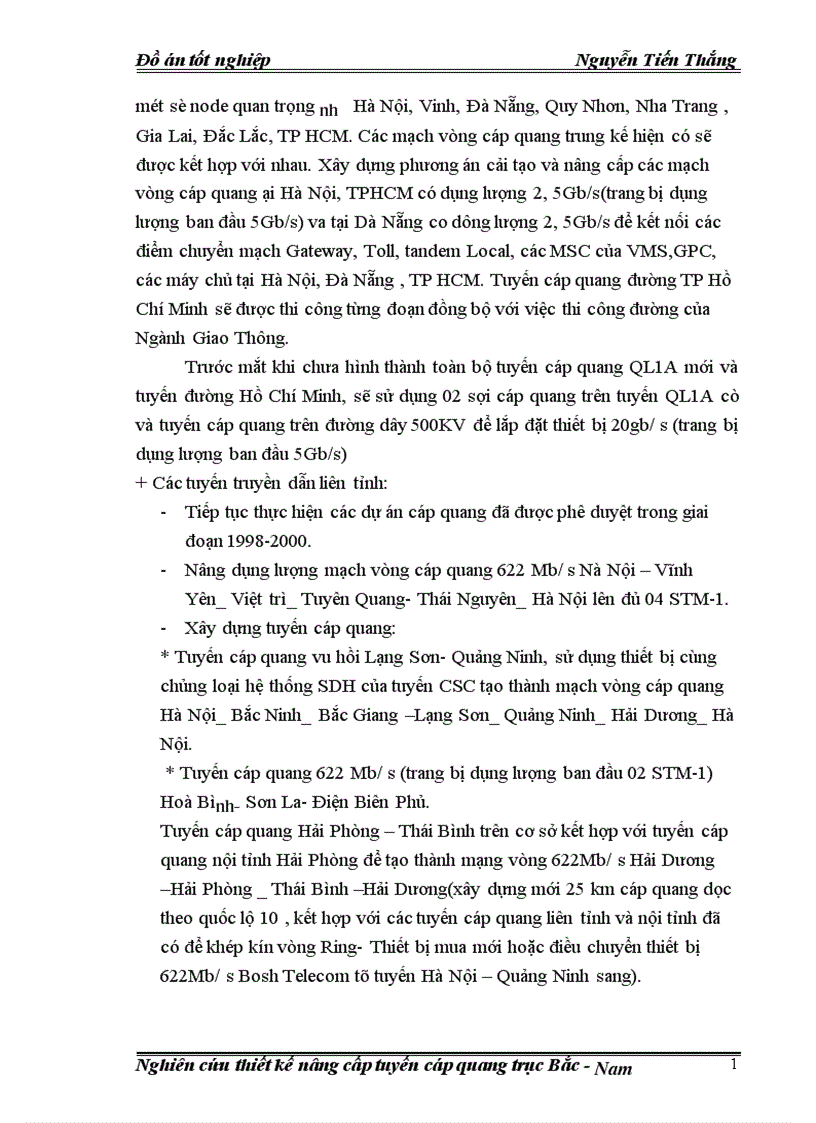image for page Nghiên cứu thiết kế nâng cấp tuyến cáp quang trục Bắc Nam