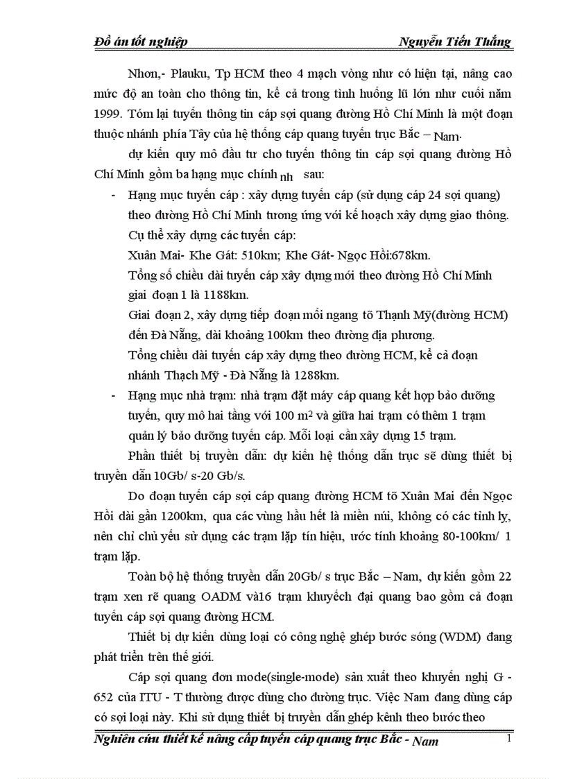 image for page Nghiên cứu thiết kế nâng cấp tuyến cáp quang trục Bắc Nam