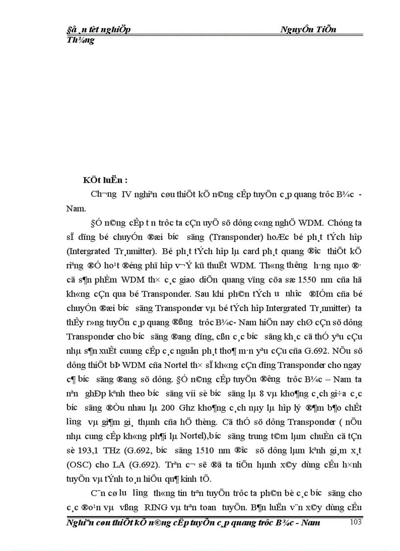 image for page Nghiên cứu thiết kế nâng cấp tuyến cáp quang trục Bắc Nam