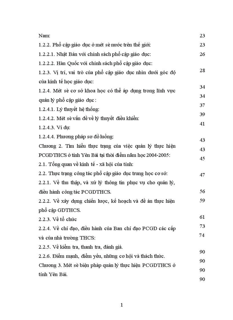 image for page Một số biện pháp quản lý công tác phổ cập giáo dục trung học cơ sở ở tỉnh Yên Bái đến năm 2010 1