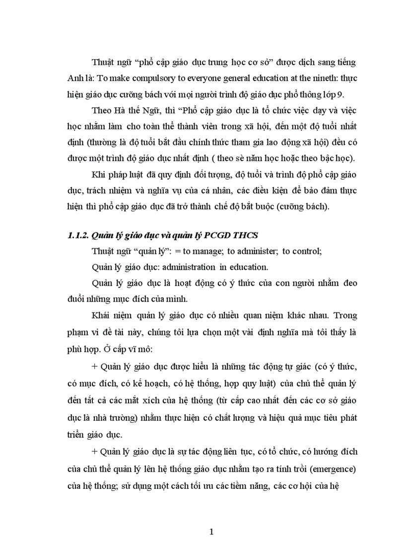 image for page Một số biện pháp quản lý công tác phổ cập giáo dục trung học cơ sở ở tỉnh Yên Bái đến năm 2010 1