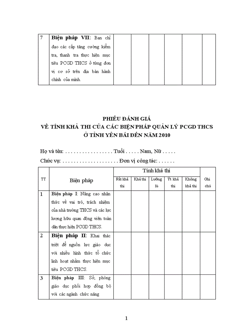 image for page Một số biện pháp quản lý công tác phổ cập giáo dục trung học cơ sở ở tỉnh Yên Bái đến năm 2010 1