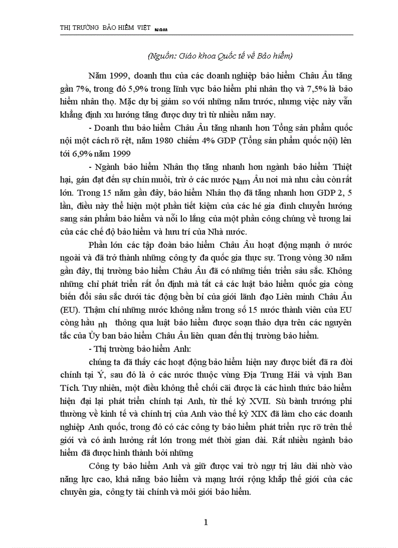 image for page Bảo hiểm Việt Nam trước thềm hội nhập và giải pháp đẩy mạnh sự phát triển của TTBH Việt Nam đến 2010
